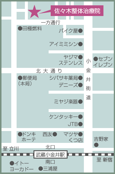 佐々木整体治療院の案内図